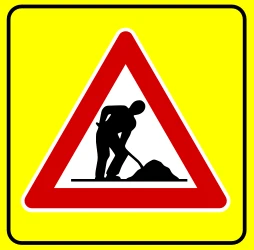 Warning for roadworks.