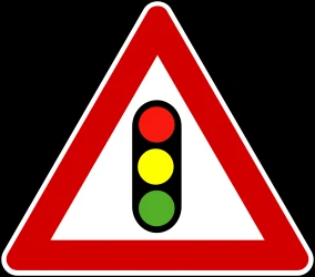 Warning for a traffic light.