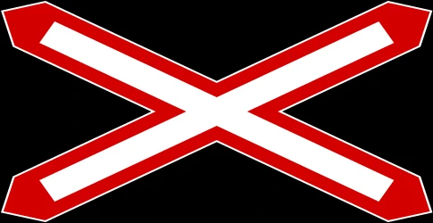 Warning for a railroad crossing with 1 railway.