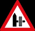 Railway crossing to the right