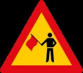 Flagman ahead