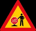STOP/GO manual traffic control ahead