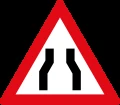 Road narrows