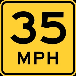 Begin of an advisory speed limit.