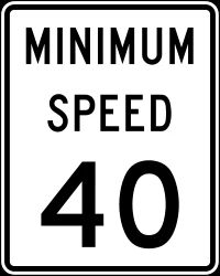 Begin of a minimum speed.