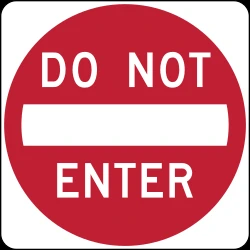 Direction prohibited
(road with one-way traffic).