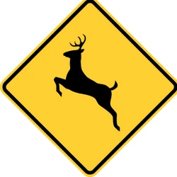 Warning for crossing deer.