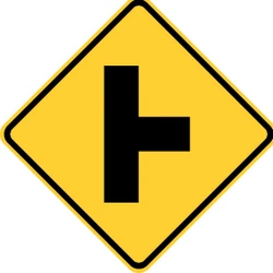 Warning for an uncontrolled crossroad with a road from the right.
