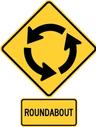 Warning for a roundabout.