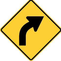 Warning for a curve to the right.