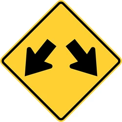 Warning for an obstacle, pass left or right.