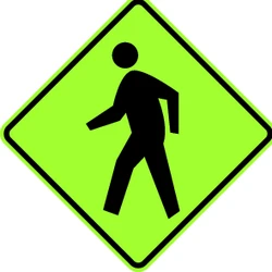 Warning for pedestrians.