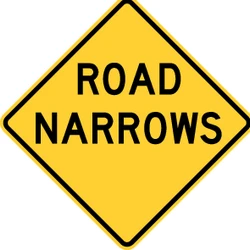 Warning for a road narrowing.