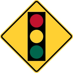 Warning for a traffic light.