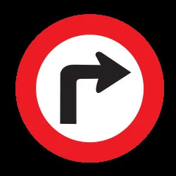 Turning right mandatory.