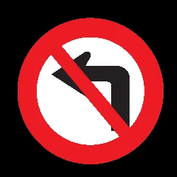 Turning left prohibited.