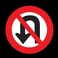 Turning around prohibited (U-turn).