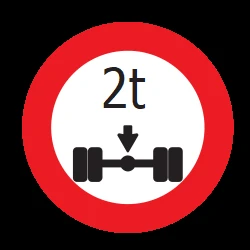 Vehicles with an axle weight heavier than indicated prohibited.