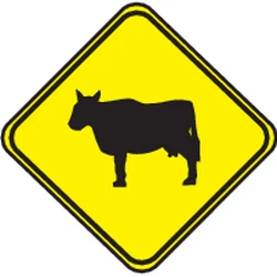 Warning for cattle on the road.
