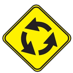 Warning for a roundabout.