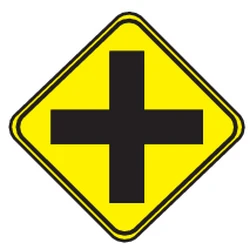 Warning for an uncontrolled crossroad.