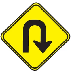 Warning for a U-turn.