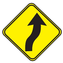 Warning for a double curve, first right then left.