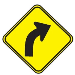 Warning for a curve to the right.