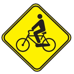 Warning for cyclists.