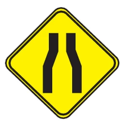 Warning for a road narrowing.