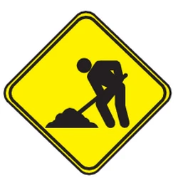 Warning for roadworks.