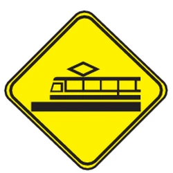 Warning for trams.